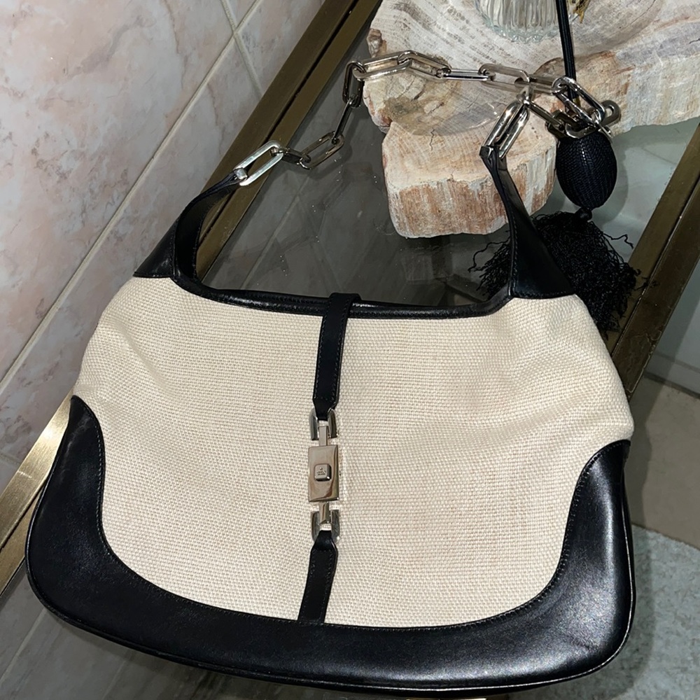 Gucci Jackie Shoulder Bag In Black/Cream - Picture 2 of 12